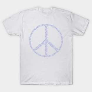 Floral Peace Sign - Pastel Lilac Purple T-Shirt